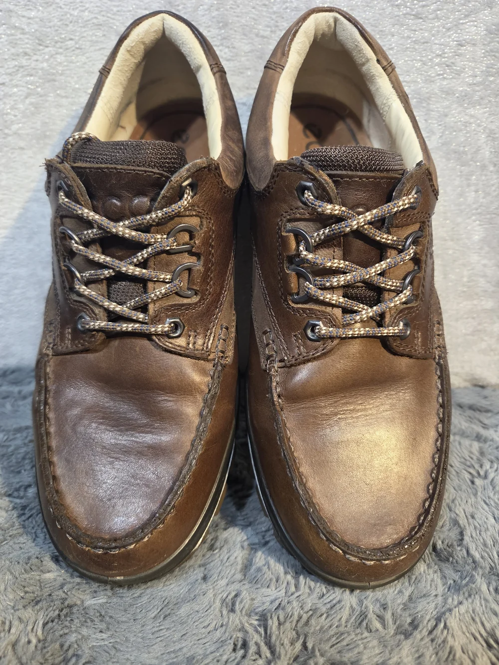 Ecco Men's Brown Leather Boat Shoes with Lug Sole